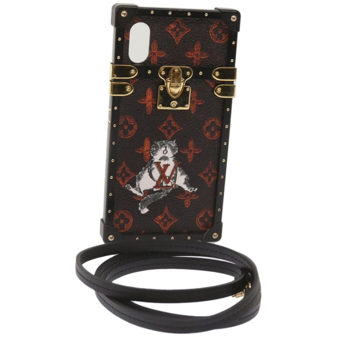 LOUIS VUITTON M63891 Monogram Cat Eye iPhone Case Black Metal Auth: LOUIS VUITTON M63891 Monogram Cat Eye iPhone Case Black Metal Auth This LOUIS VUITTON Transformed Monogram Cat Eye Trunk iPhone Case is a stylish and functional accessory for your device. Crafted from