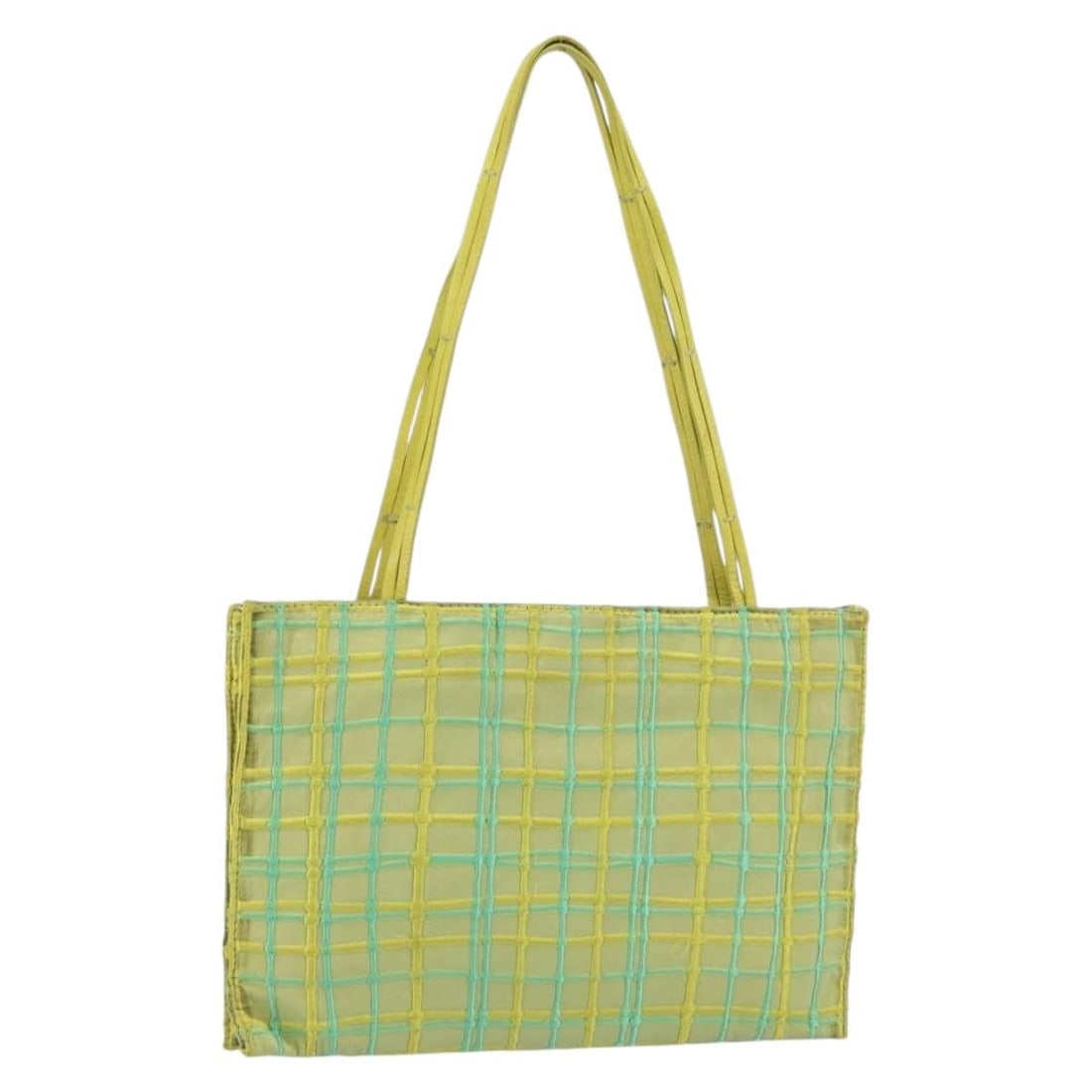 Bottega Veneta Green Silver Nylon Hand Bag Auth 153765: Bottega Veneta Green Silver Nylon Hand Bag Auth 153765 This authentic Bottega Veneta hand bag showcases a stylish blend of green and silver nylon. Crafted in France, it features a sleek exterior and a