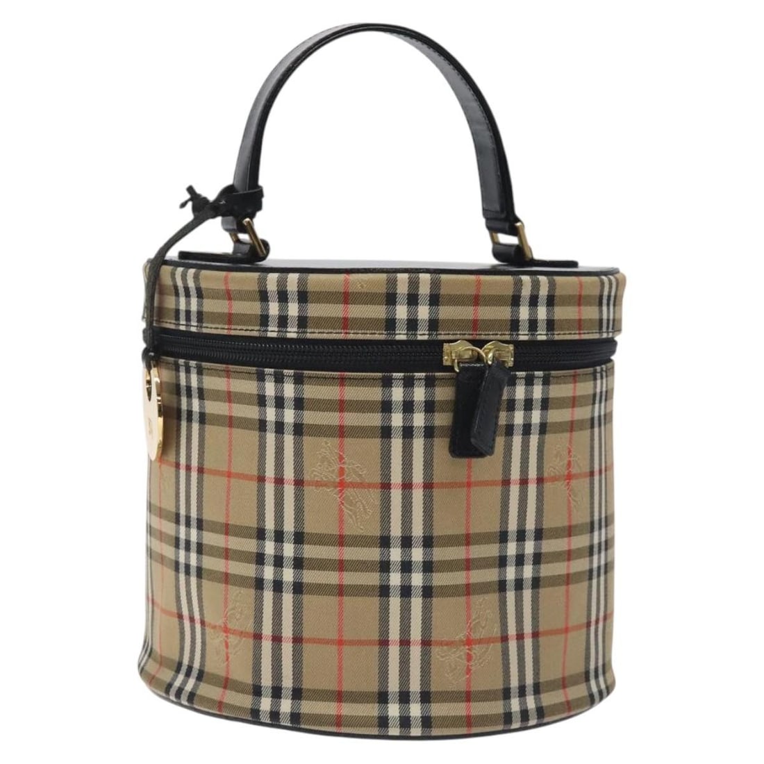 Burberrys Nova Check Beige Gold Canvas Pouch Auth 128047V (1 of 18)