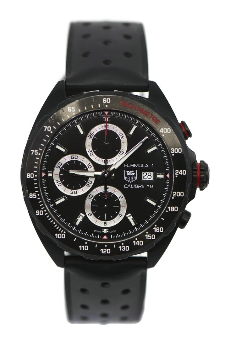 Formula 1 Chronograph Automatic Wristwatch by TAG Heuer CAZ2011 with Papers: Formula 1 Chronograph Automatic Wristwatch by TAG Heuer CAZ2011 with Papers This TAG Heuer Formula 1 Chronograph is a stainless steel wristwatch featuring a mechanical automatic movement. The watch ha