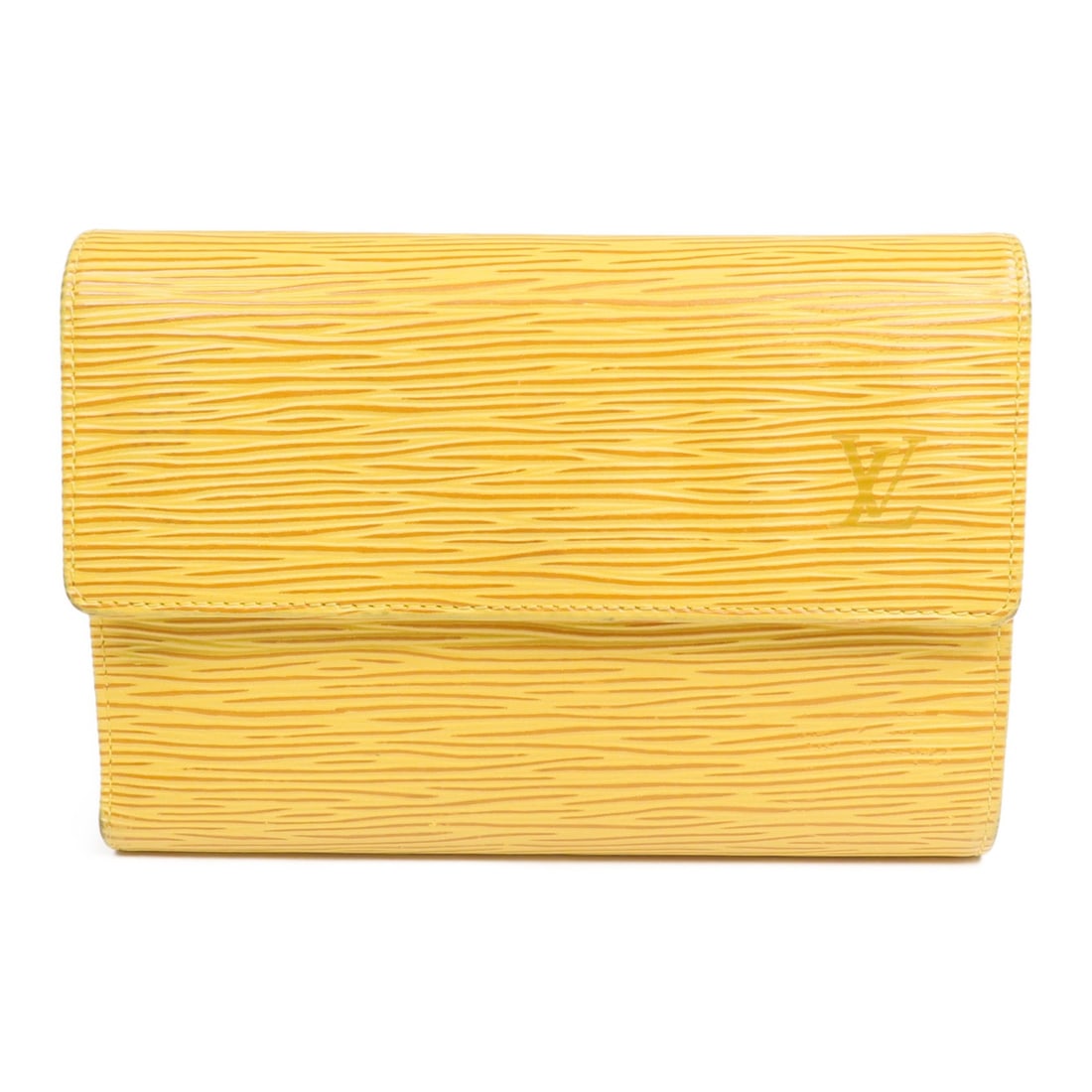 Louis Vuitton Porte Tresor Etui Papier Yellow Epi Leather Trifold Wallet GHW: Louis Vuitton Porte Tresor Etui Papier Yellow Epi Leather Trifold Wallet GHW This is a Louis Vuitton tri-fold wallet crafted from yellow Epi calfskin leather. The wallet features a classic design with