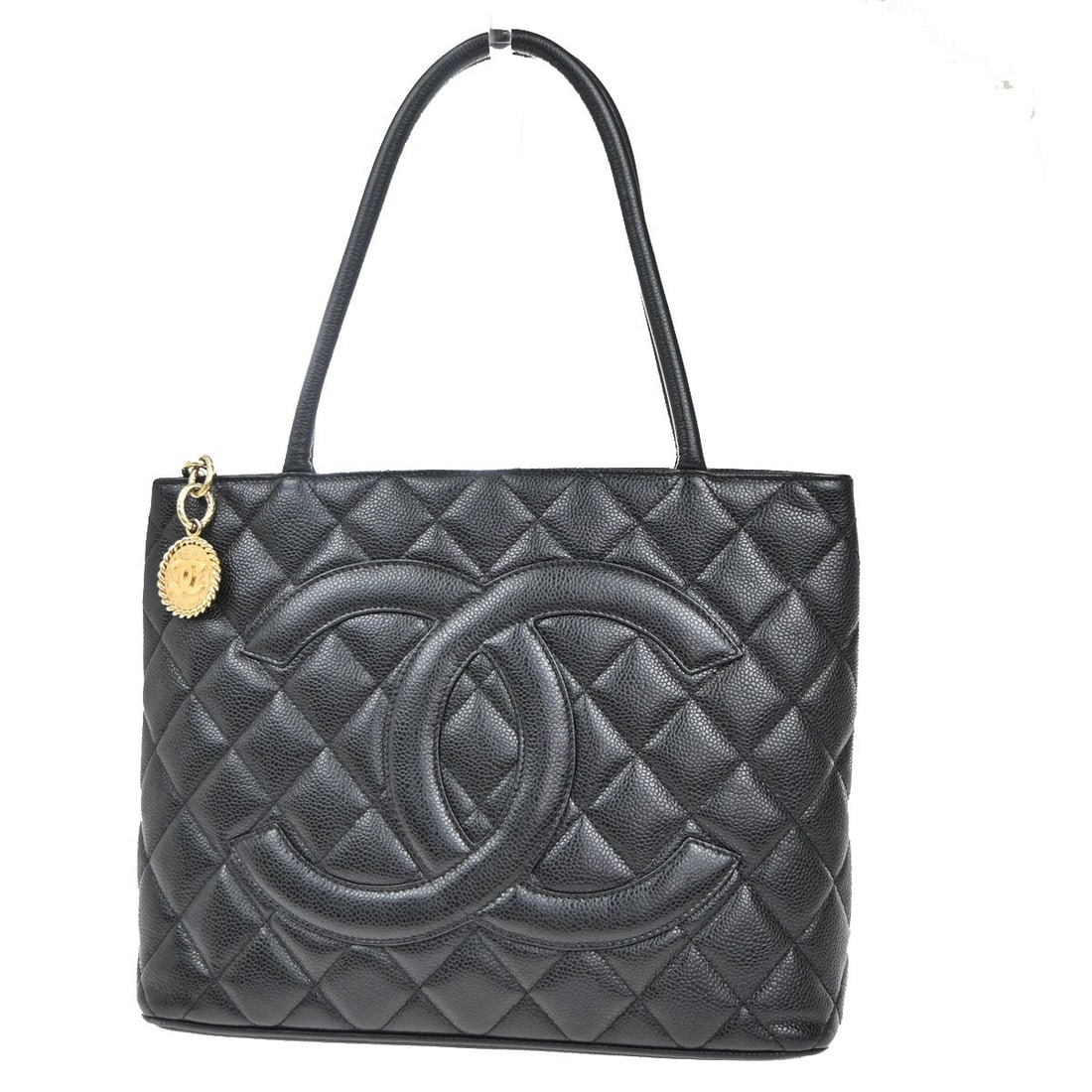 Chanel Medallion Quilted Leather Tote Bag Black 30cm (1 of 16)