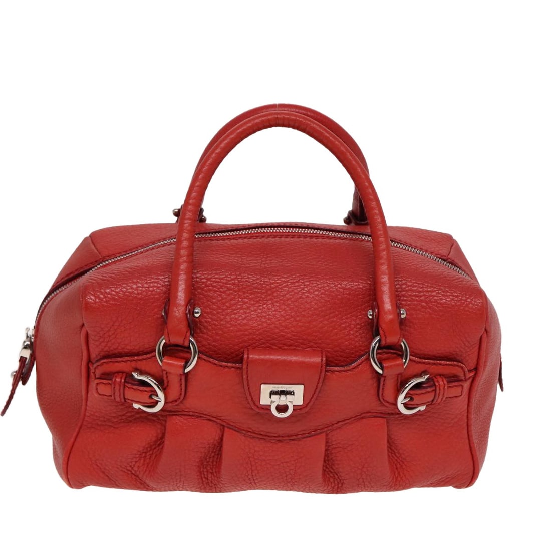 Salvatore Ferragamo Leather Red Gancini Buckle Shoulder Bag (1 of 18)