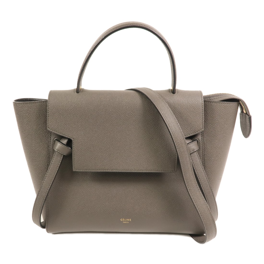 Celine Belt Bag Grey Calfskin Leather with Gold Hardware Two Way Shoulder (1 of 17)