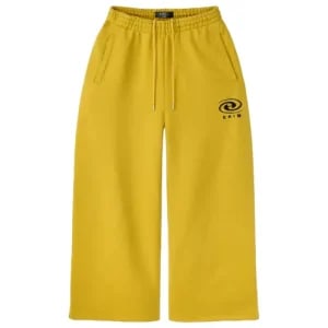 HMDD Large Joggers in Vibrant Hurricane Yellow with Ribbed Ankles: HMDD Large Joggers in Vibrant Hurricane Yellow with Ribbed Ankles The HMDD Hurricane Yellow Sweatpants combine bold color with everyday comfort. These premium joggers feature a wide leg fit for all-da