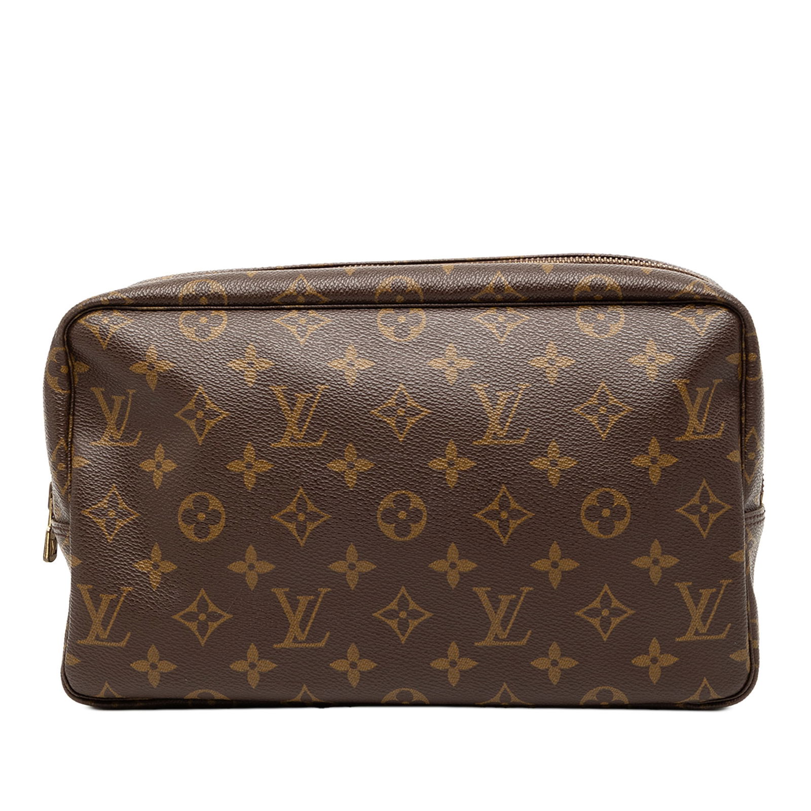 Louis Vuitton Monogram Canvas Trousse Toilette 28 Cosmetic Pouch: Louis Vuitton Monogram Canvas Trousse Toilette 28 Cosmetic Pouch The Louis Vuitton Monogram Trousse Toilette 28 features a classic monogram canvas exterior, a top zip closure, and an interior slip poc