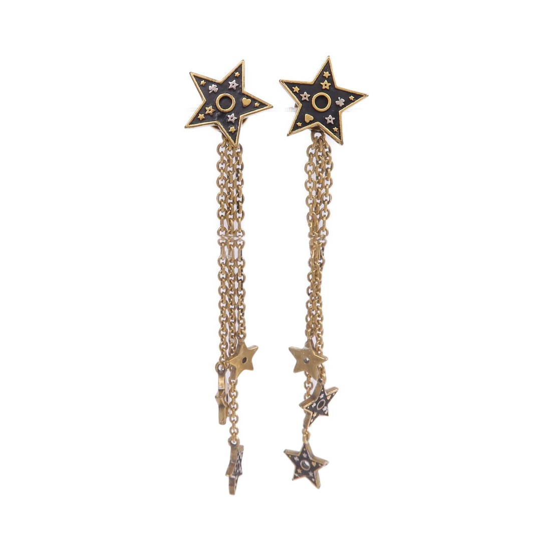 Dior Pierced Earrings Black and Gold Tone Metal CD Logo: Dior Pierced Earrings Black and Gold Tone Metal CD Logo These Christian Dior pierced earrings feature a classic combination of black and gold-toned metal. Designed for pierced ears, they showcase Dior