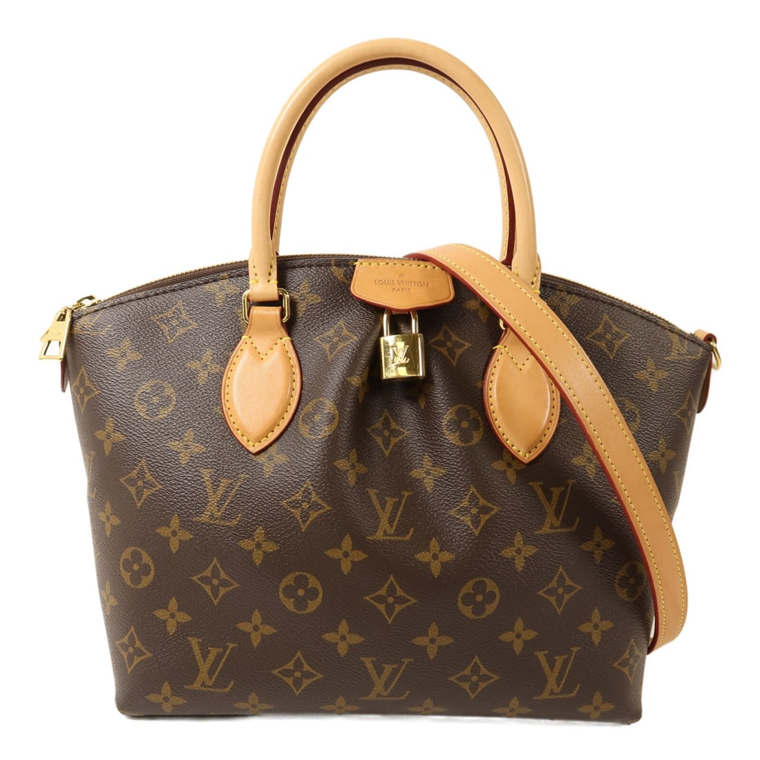 Louis Vuitton Boetie Brown Monogram Shoulder Bag with Gold Hardware M45986: Louis Vuitton Boetie Brown Monogram Shoulder Bag with Gold Hardware M45986 This Louis Vuitton Boetie 2 Way Shoulder Bag features the iconic Monogram print on brown PVC coated canvas. Designed for vers