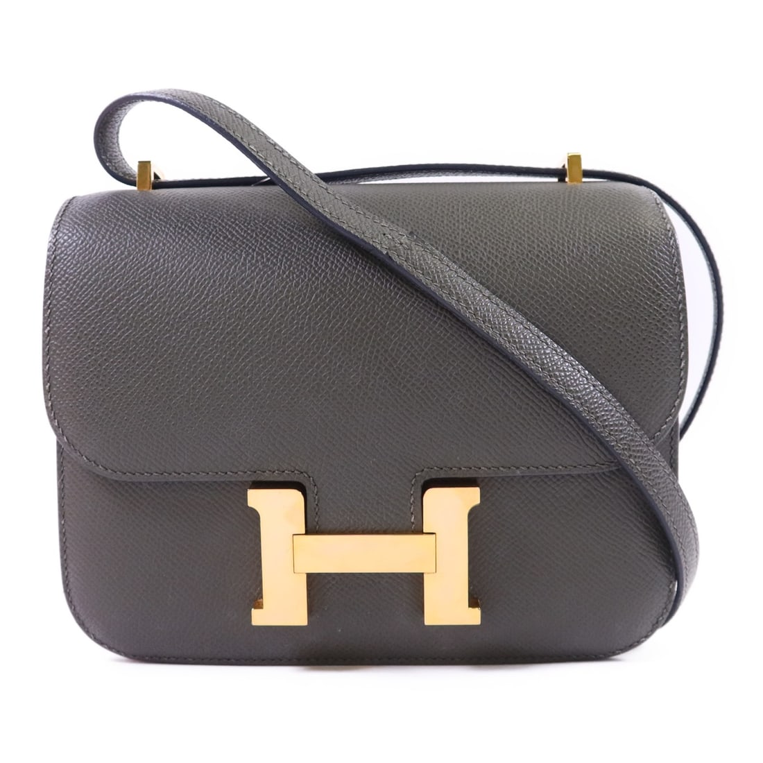 Hermes Constance Mini Green Epsom Leather Shoulder Bag with Gold Hardware (1 of 18)