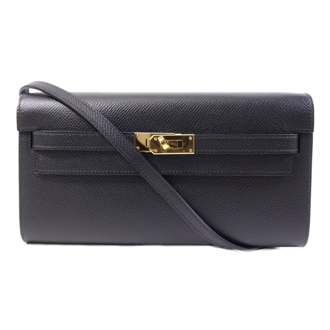 HERMES Kelly To Go Shoulder Bag GHW Epsom Leather Black: HERMES Kelly To Go Shoulder Bag GHW Epsom Leather Black Introducing the HERMES Kelly To Go Shoulder Bag, a sophisticated accessory crafted from high-quality Epsom leather in a classic noir finish. Thi