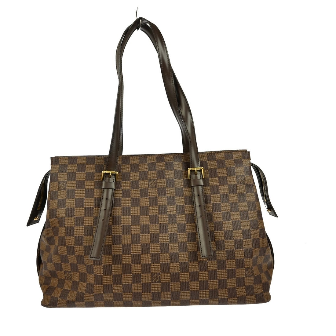 Louis Vuitton Chelsea Damier Canvas Large Brown Shoulder Tote Bag N51119: Louis Vuitton Chelsea Damier Canvas Large Brown Shoulder Tote Bag N51119 This Louis Vuitton Chelsea shoulder tote bag features the iconic Damier canvas leather exterior in a brown check pattern, accen