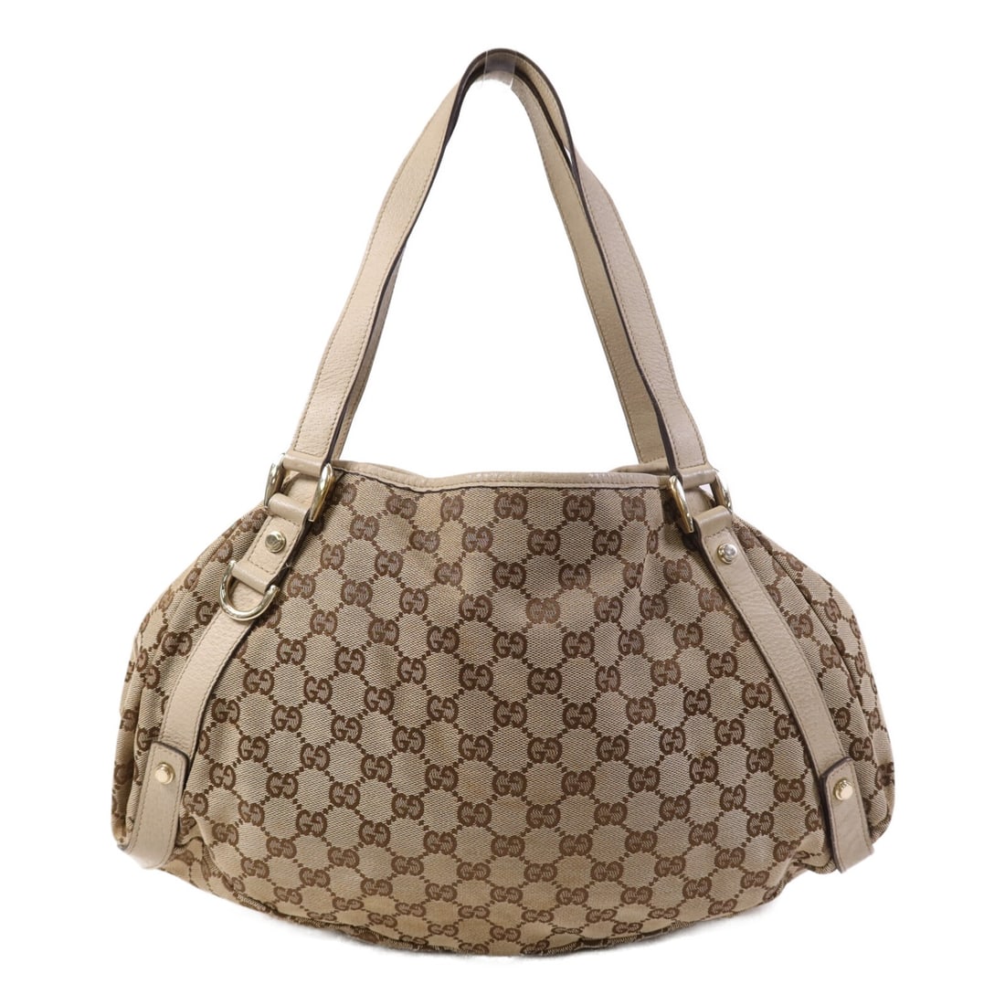 GUCCI GG Canvas Shoulder Bag with Gold Hardware 130736 Brown (1 of 14)
