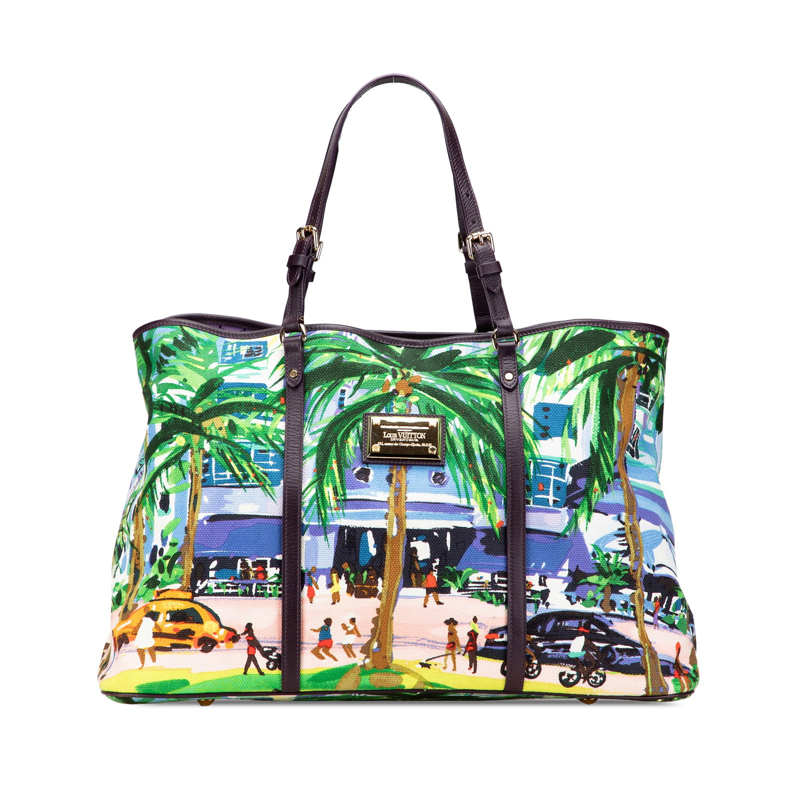 Louis Vuitton Ailleurs Cabas Promenade GM Blue Canvas Tote: Louis Vuitton Ailleurs Cabas Promenade GM Blue Canvas Tote The Louis Vuitton Ailleurs Cabas Promenade GM is a stylish and functional bag designed for everyday use. It features a vibrant blue print on