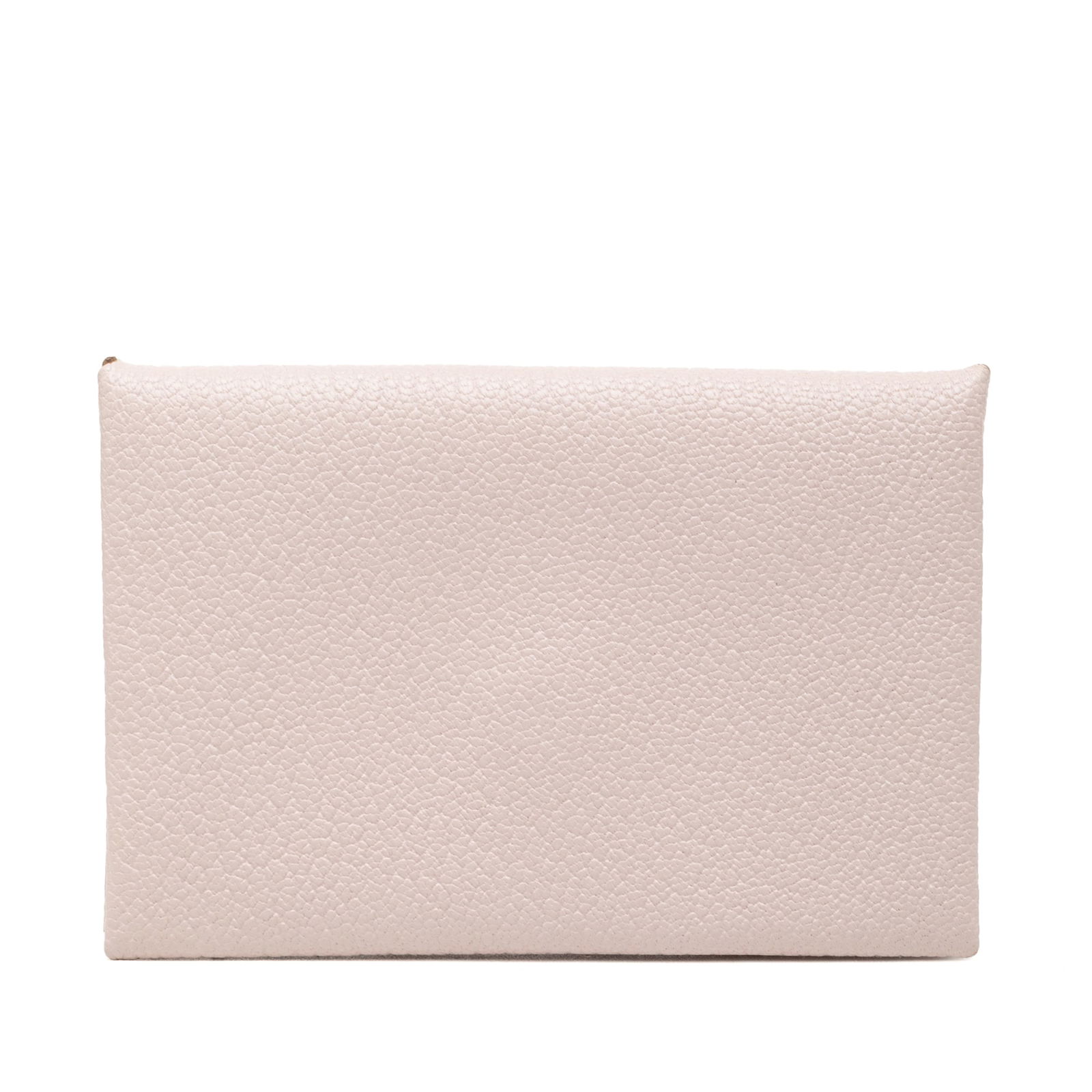 Pink Chevre Mysore Leather Calvi Card Holder by Hermes: Pink Chevre Mysore Leather Calvi Card Holder by Hermes This Hermes Chevre Mysore Calvi card holder is crafted from Chevre Mysore leather in Rose Darling pink. It features a snap button closure and int