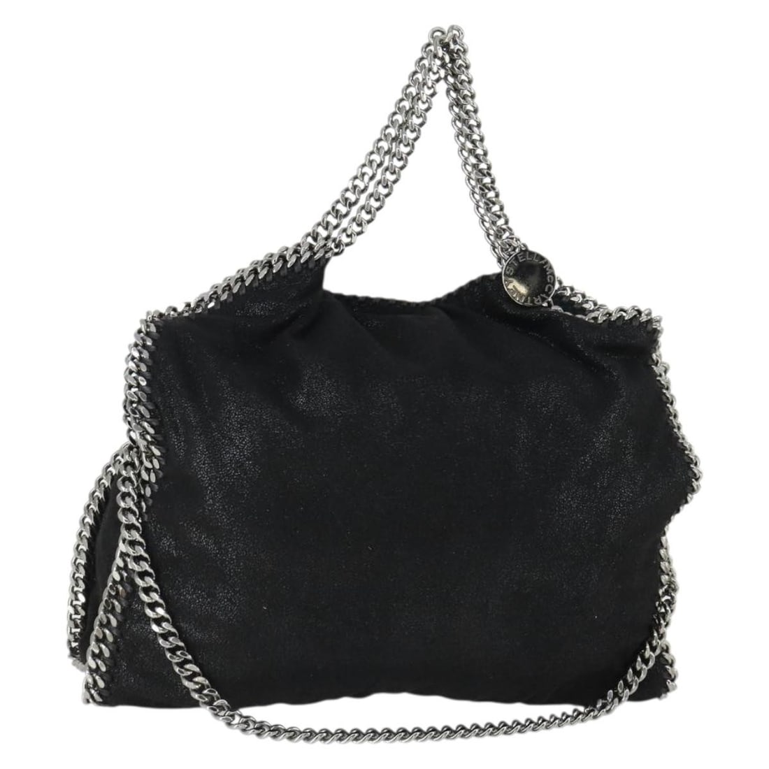 Black Polyester Falabella Tote by Stella McCartney 36cm x 36cm x 7cm: Black Polyester Falabella Tote by Stella McCartney 36cm x 36cm x 7cm This Stella McCartney Falabella Tote for women features a black polyester exterior with a spacious design and shoulder strap. The b