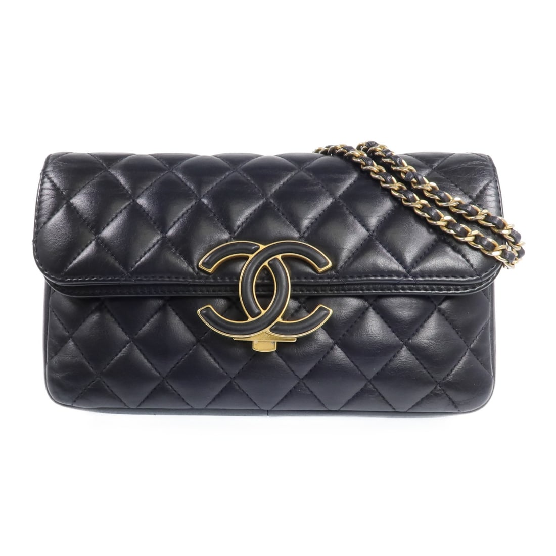 Chanel Black Lambskin CC Shoulder Bag with Gold Chain Hardware (1 of 18)