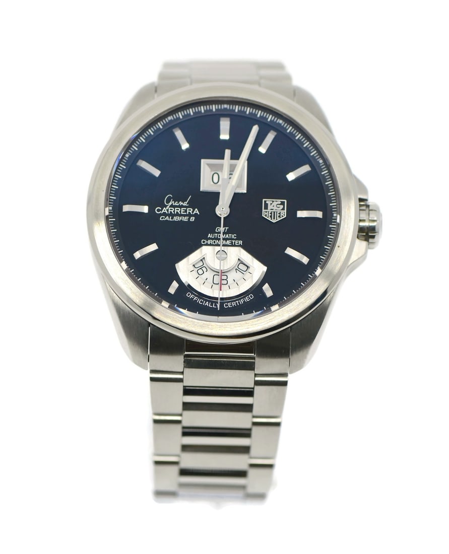 TAG Heuer Grand Carrera WAV5111 Automatic Stainless Steel Watch with Box and Papers: TAG Heuer Grand Carrera WAV5111 Automatic Stainless Steel Watch with Box and Papers Discover the elegance of the TAG Heuer Grand Carrera Stainless Steel Watch, model WAV5111. This sophisticated wristw