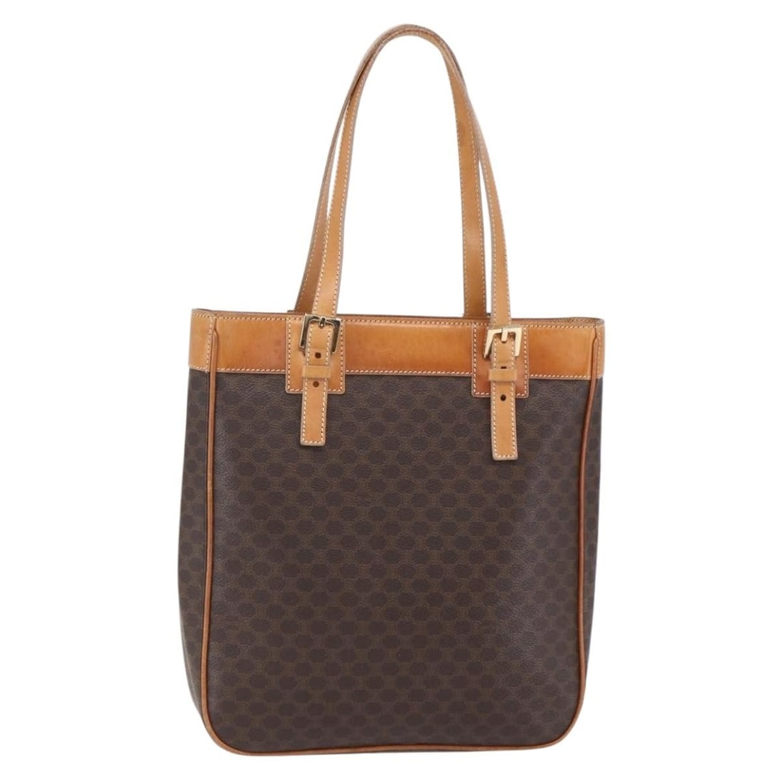 Vintage Celine Macadam Brown Canvas Leather Handbag 27cm x 30cm x 7cm (1 of 18)