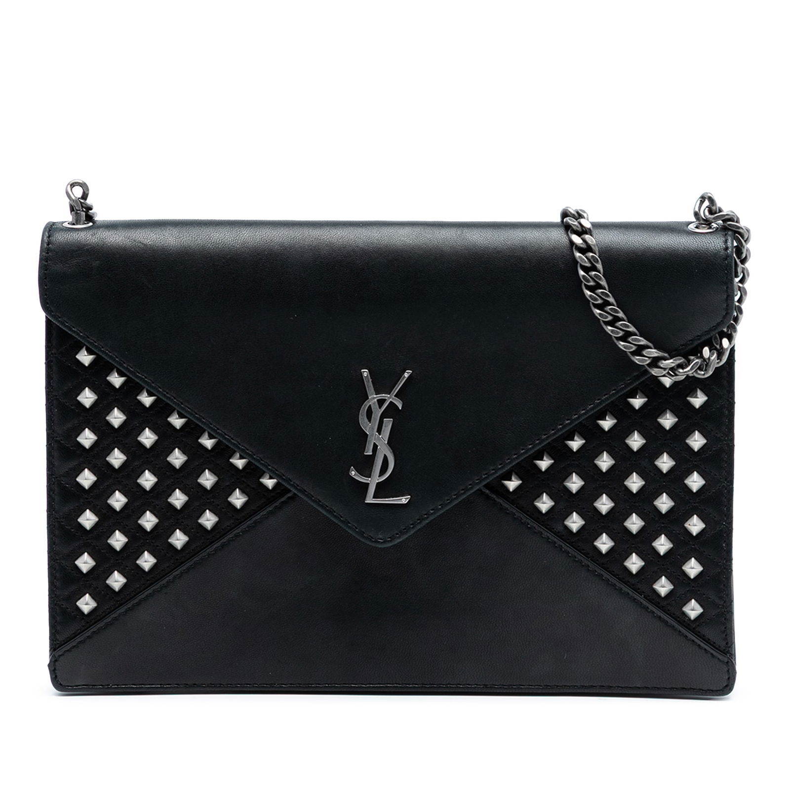 Saint Laurent Gaby Studded Lambskin Quilted Shoulder Bag with Monogram (1 of 7)