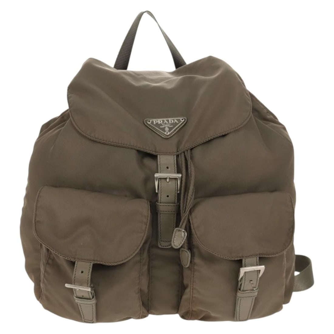 Gray Prada Vela Nylon Backpack with Double Front Pockets and Saffiano Leather Trim (1 of 18)