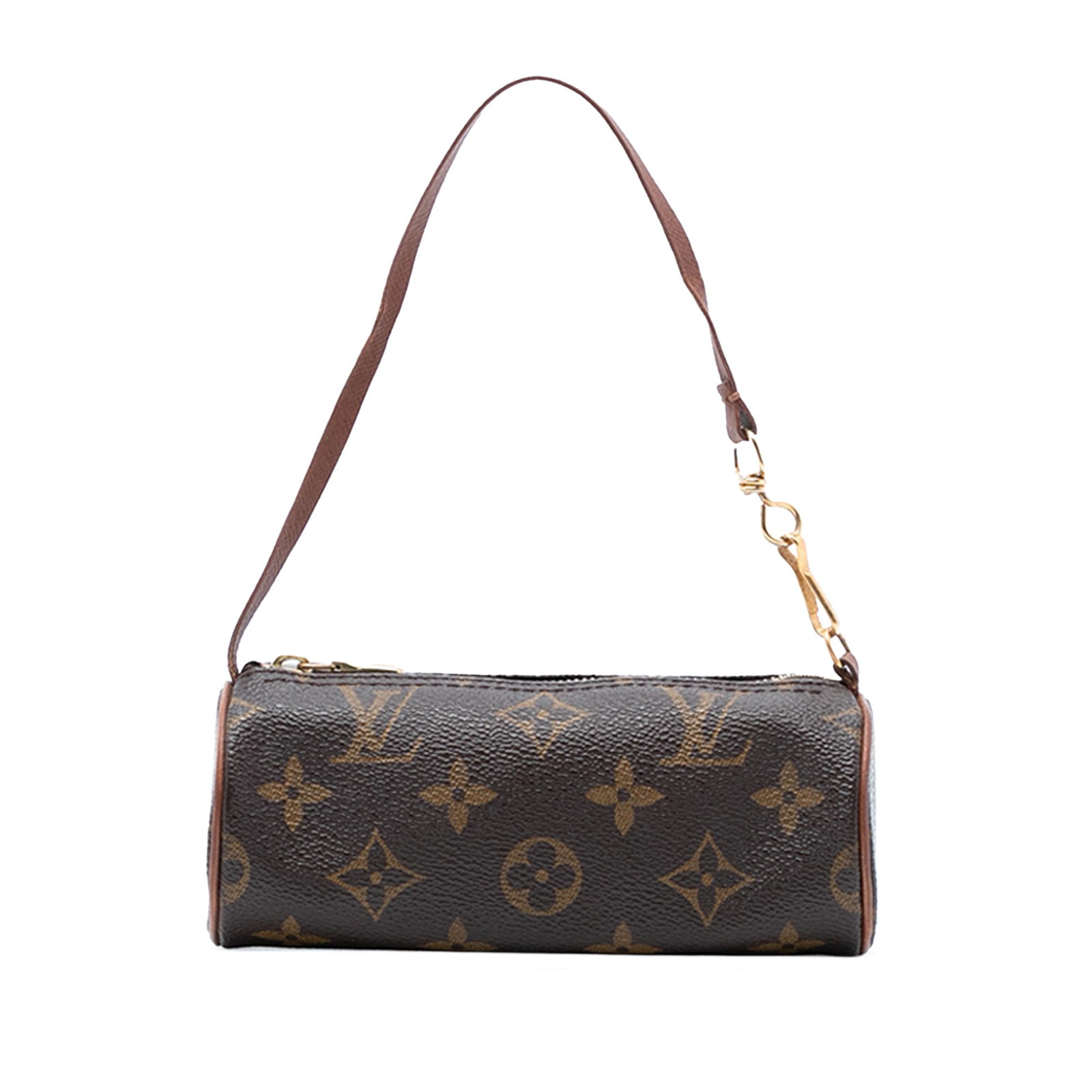Louis Vuitton Papillon Pochette Monogram Canvas Shoulder Bag: Louis Vuitton Papillon Pochette Monogram Canvas Shoulder Bag The Louis Vuitton Monogram Papillon Pochette features a signature monogram canvas body complemented by a flat leather strap and a top zip c