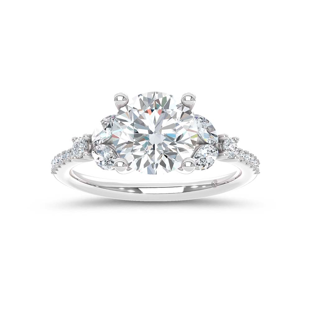 14K White Gold Lab Grown Diamond 2 1/2 Ct.Tw. Floral Shank Engagement Ring: 14K White Gold Lab Grown Diamond 2 1/2 Ct.Tw. Floral Shank Engagement Ring 14k White Gold Stone Color: D-f Stone Clarity: Vs Each ring is presented in standard size 6.5. Complimentary resizing is avai