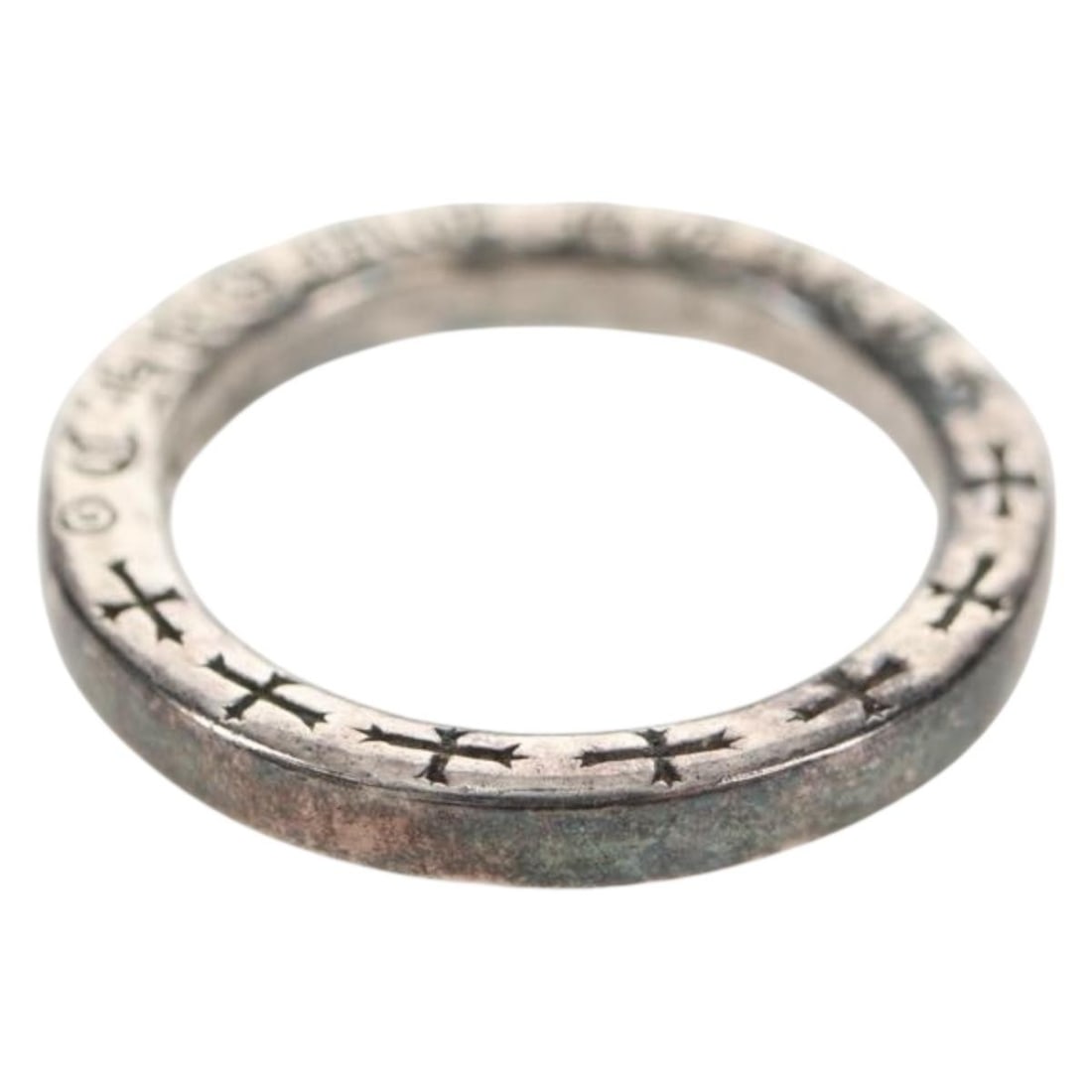 Chrome Hearts NTFL Ring Ag925 Silver Size #13 with Dust Bag: Chrome Hearts NTFL Ring Ag925 Silver Size #13 with Dust Bag This Chrome Hearts NTFL Ring is crafted from high-quality Ag925 silver, showcasing a classic design that embodies the brand's luxurious styl