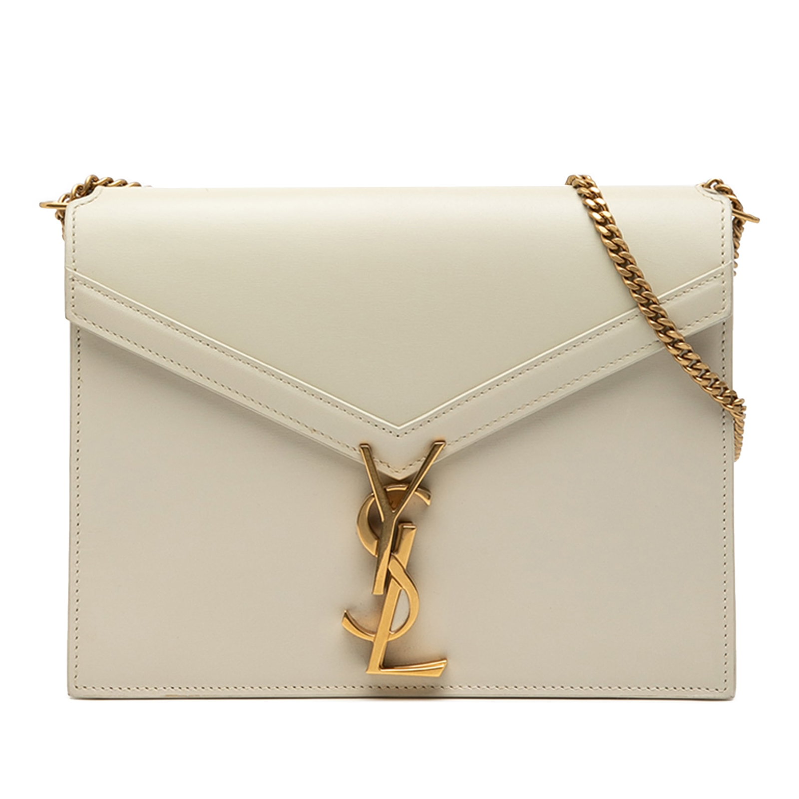 Saint Laurent Smooth Calfskin Monogram Cassandra Bag White: Saint Laurent Smooth Calfskin Monogram Cassandra Bag White Introducing the Saint Laurent Smooth Calfskin Monogram Cassandra Clasp Bag, a sophisticated accessory designed for elegance and functionality