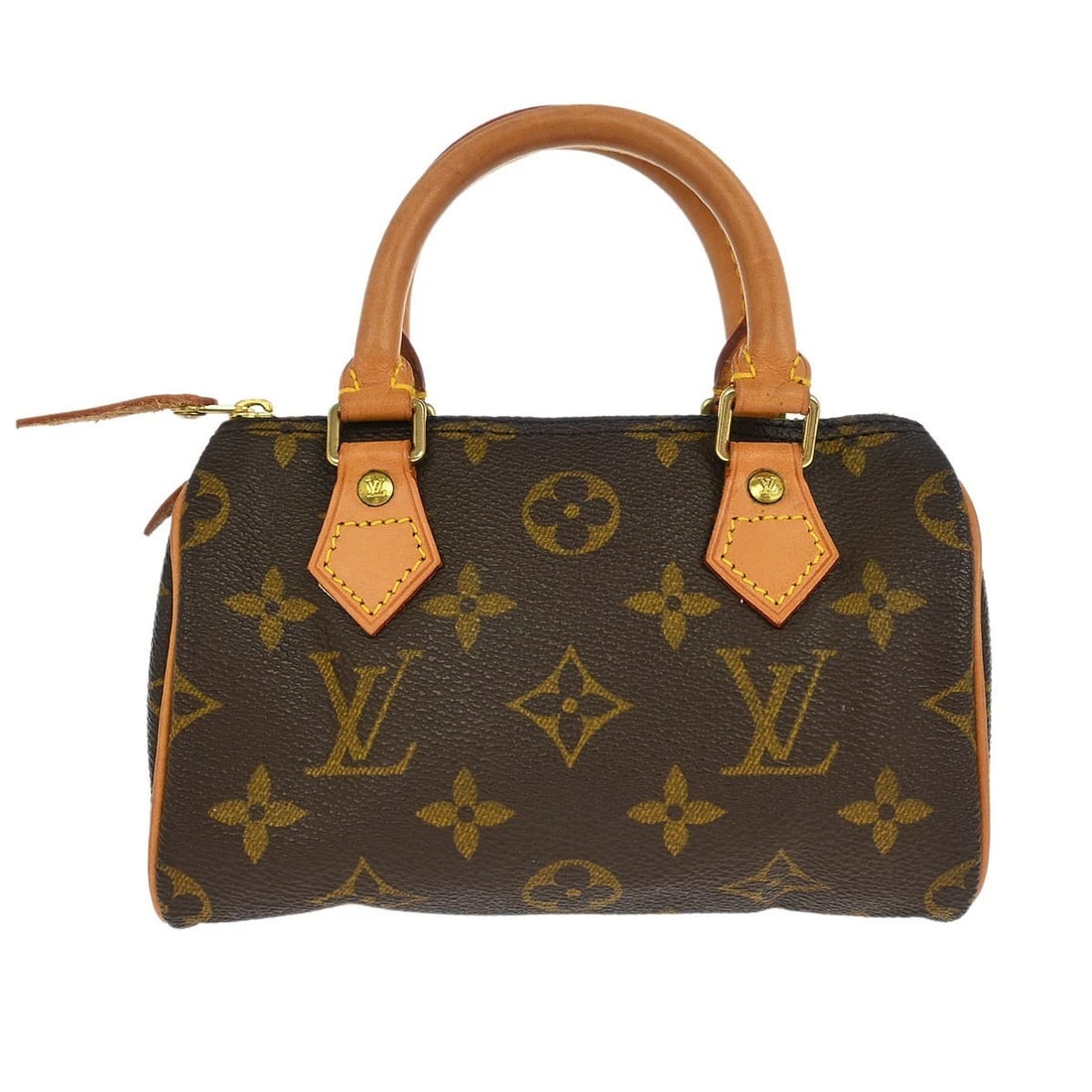 Louis Vuitton Monogram Mini Speedy Handbag M41534 Brown Canvas: Louis Vuitton Monogram Mini Speedy Handbag M41534 Brown Canvas This Louis Vuitton Monogram Mini Speedy Handbag is a charming blend of elegance and functionality. Crafted from durable Monogram Canvas L