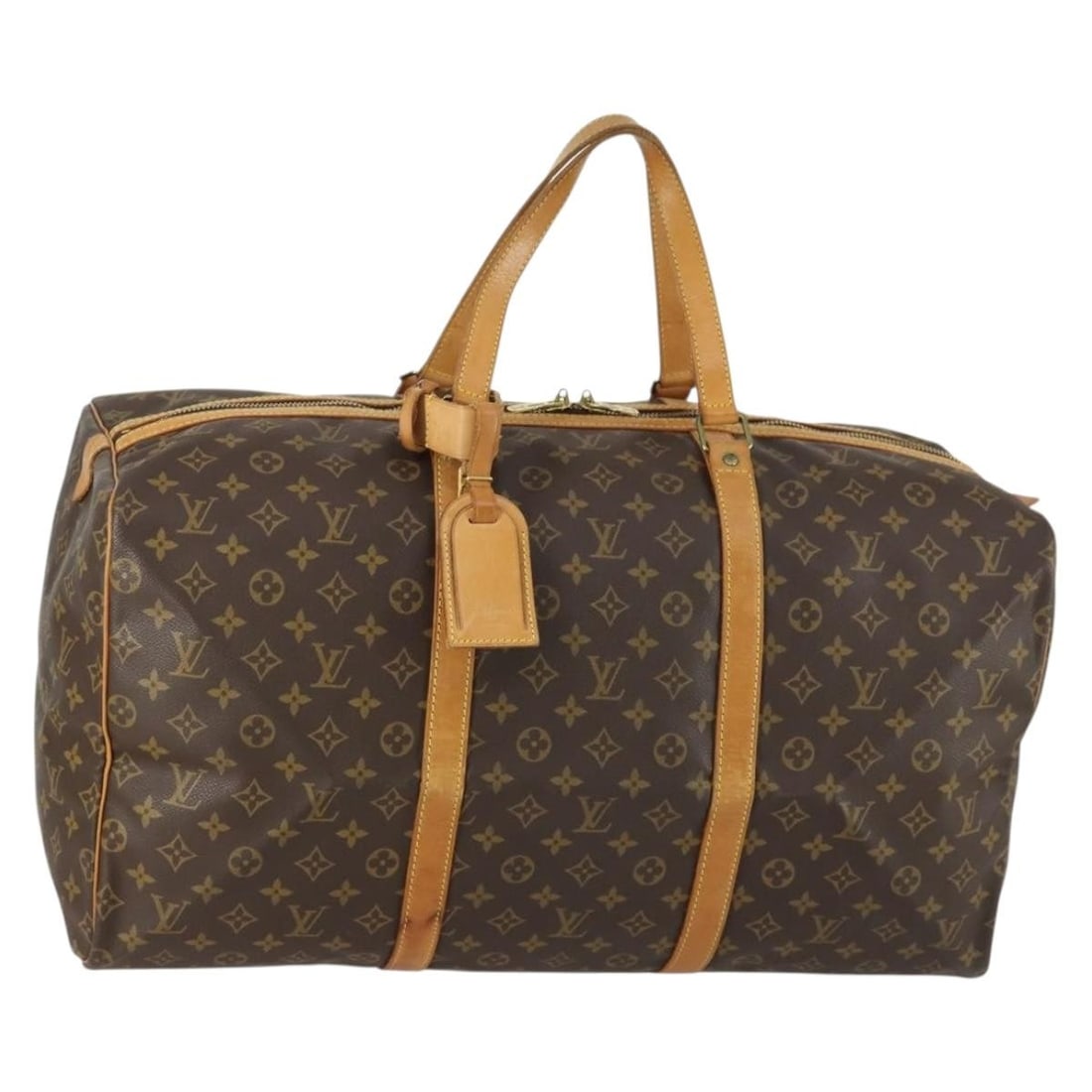 Louis Vuitton Monogram Canvas Sac Souple 55 Boston Bag: Louis Vuitton Monogram Canvas Sac Souple 55 Boston Bag This pre-owned Louis Vuitton Sac Souple handbag features the iconic Monogram canvas in brown. Designed for women, it offers a spacious interior a