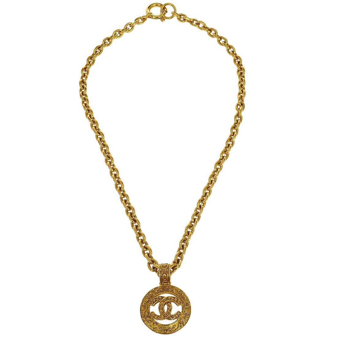 Chanel 94A Gold Plated Pendant Necklace with Chain (1 of 4)