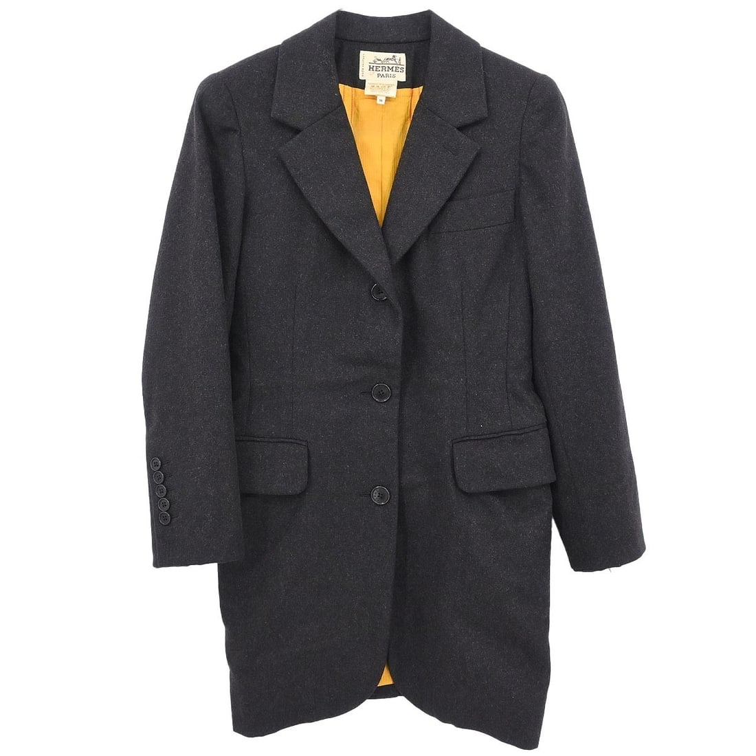 Gray Cashmere Overcoat Mid-Length Size 36 by Hermes (1 of 11)