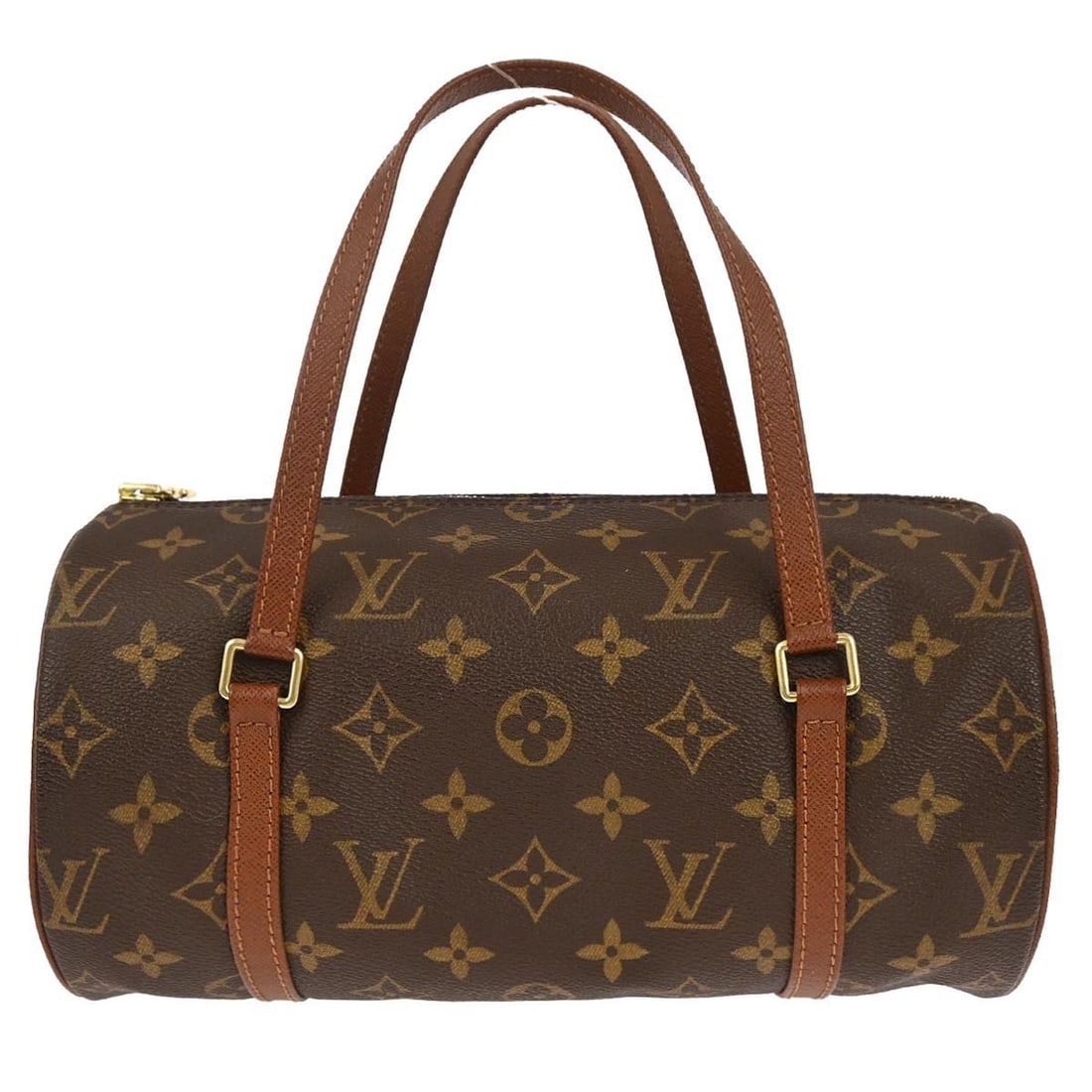 Papillon 26 Monogram Canvas Top Handle Bag by Louis Vuitton: Papillon 26 Monogram Canvas Top Handle Bag by Louis Vuitton This Louis Vuitton Papillon 26 handbag features the iconic monogram canvas leather exterior with brown coloring and double handles. The top
