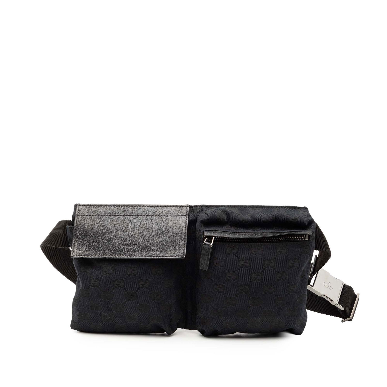 Gucci GG Canvas Belt Bag with Dual Front Pockets and Leather Trim (1 of 7)