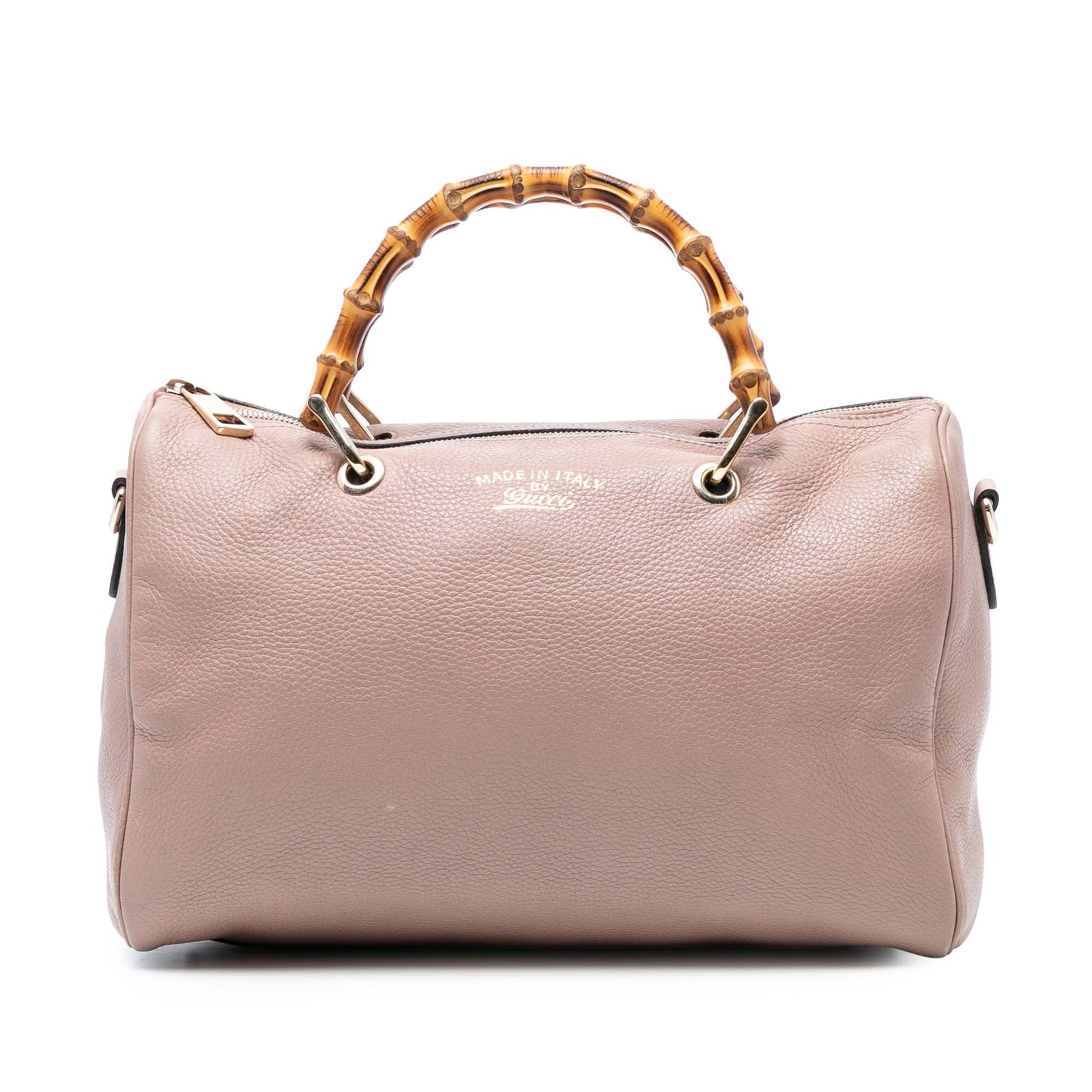 Gucci Medium Calfskin Pink Bamboo Shopper Boston Bag: Gucci Medium Calfskin Pink Bamboo Shopper Boston Bag Elevate your style with the Gucci Medium Calfskin Bamboo Shopper Boston Bag. This exquisite satchel is crafted from premium leather and features un