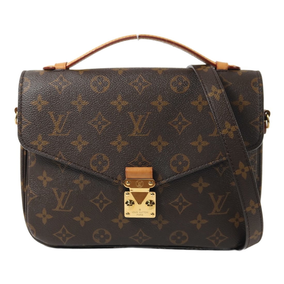 Pochette Metis MM Monogram Brown Shoulder Bag by Louis Vuitton M44875: Pochette Metis MM Monogram Brown Shoulder Bag by Louis Vuitton M44875 This Louis Vuitton Pochette Metis MM 2-Way Bag features a classic Monogram pattern in brown PVC coated canvas. Designed for versat