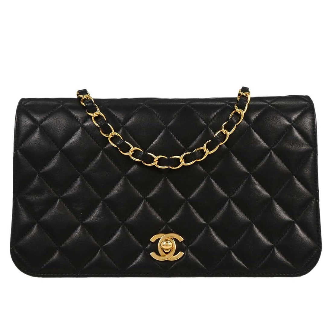 Chanel Black Lambskin Quilted Turnlock Small Shoulder Bag: Chanel Black Lambskin Quilted Turnlock Small Shoulder Bag Introducing the exquisite Chanel Black Lambskin Turnlock Small Full Flap Shoulder Bag, a perfect blend of elegance and functionality. Crafted