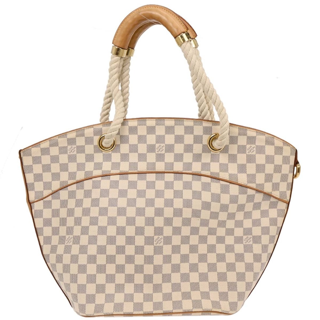 Louis Vuitton Damier Azur Pampelonne GM Tote Handbag N48056 White Canvas (1 of 10)