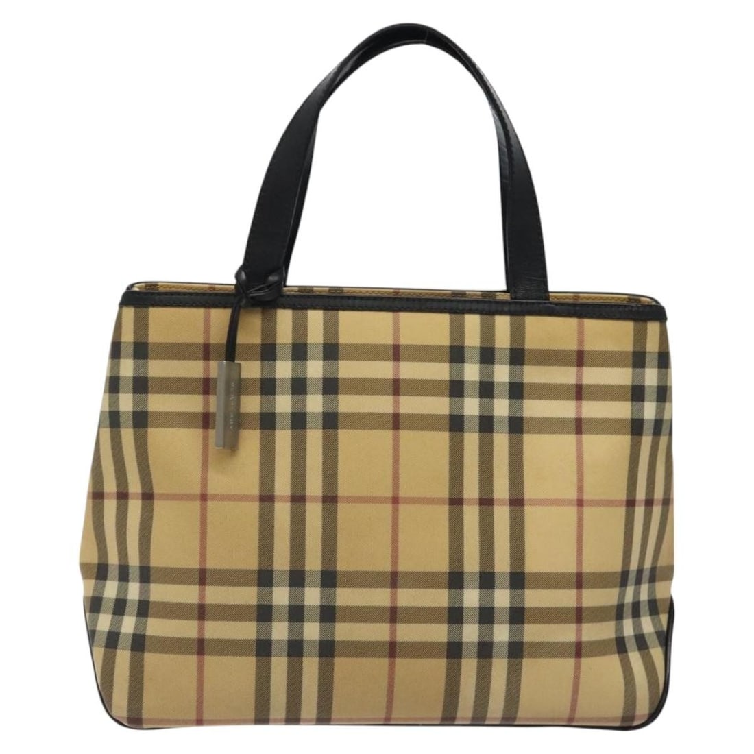 Beige Canvas and Leather Tote Nova Check by Burberry (1 of 18)