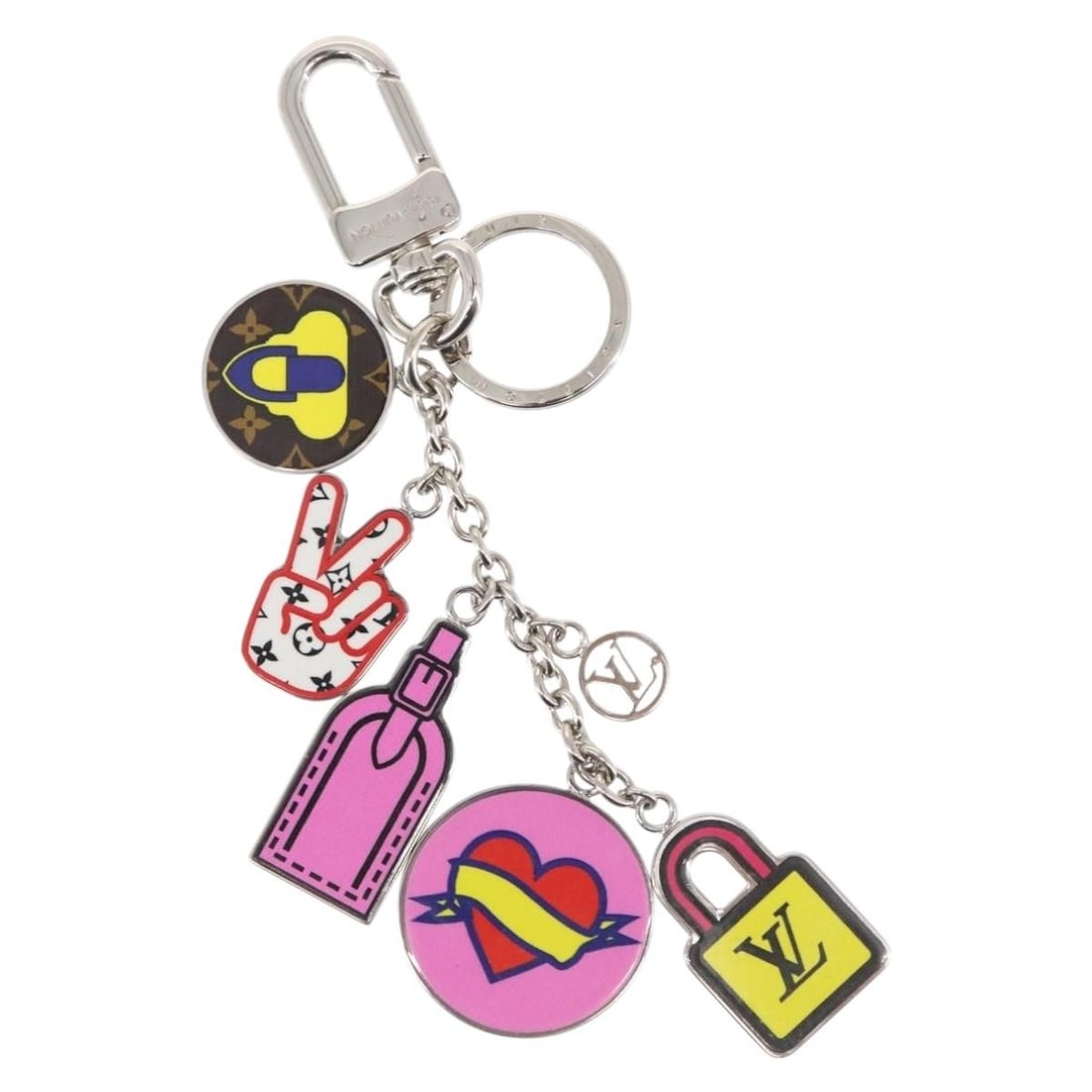 Louis Vuitton LV Stories Silver Metal Charm M63759 Authentic: Louis Vuitton LV Stories Silver Metal Charm M63759 Authentic Introducing the Louis Vuitton Porte Cles LV Stories Charm, a stylish accessory that showcases the luxury craftsmanship synonymous with the