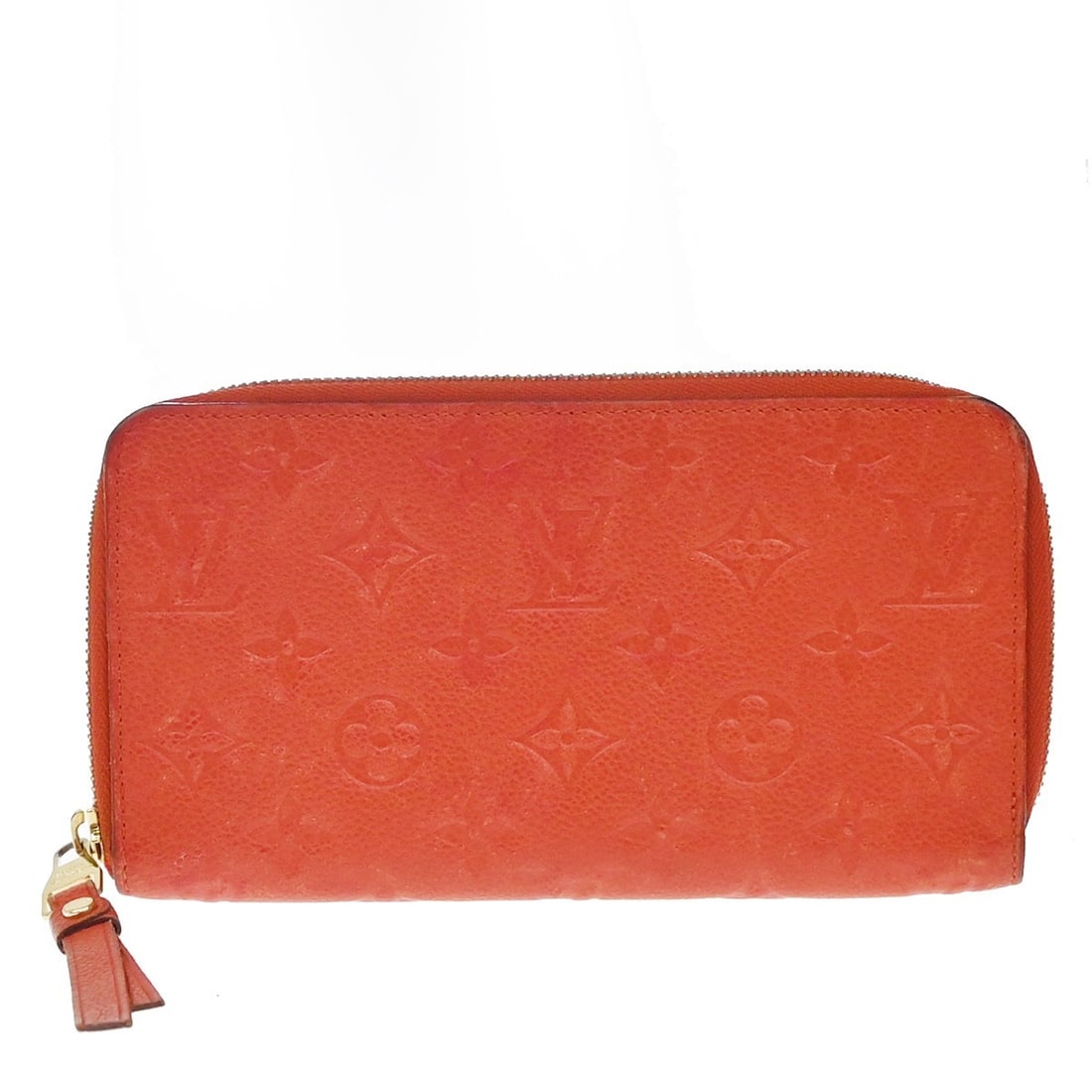 Orange Leather Louis Vuitton Monogram Empreinte Secret Wallet (1 of 13)