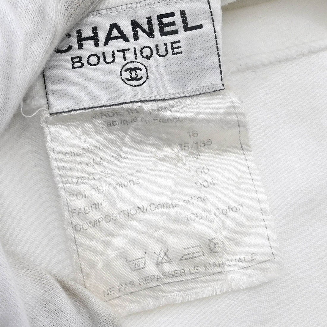 Chanel Vintage White Basic T-Shirt Size M - 9
