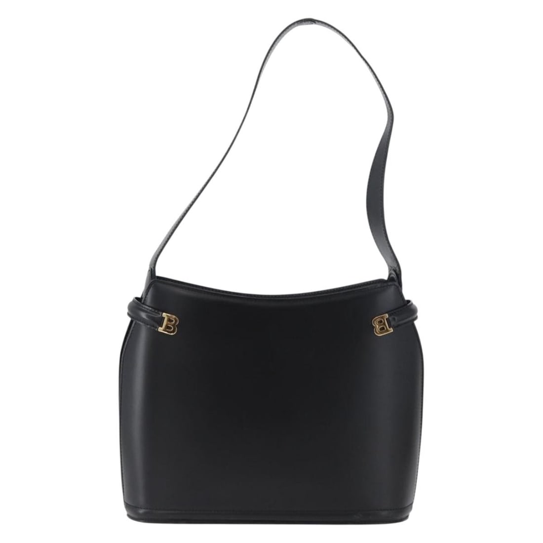 Black Leather Bally Vintage Shoulder Purse for Women: Black Leather Bally Vintage Shoulder Purse for Women This Bally vintage shoulder bag is crafted from black leather and designed for women. It features a classic silhouette with a spacious interior and