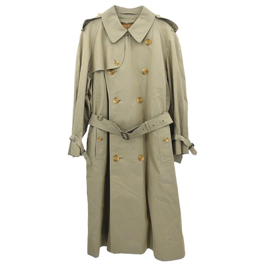 Khaki Long Trench Coat by Burberrys in 100 Percent Cotton Size One (1 of 11)