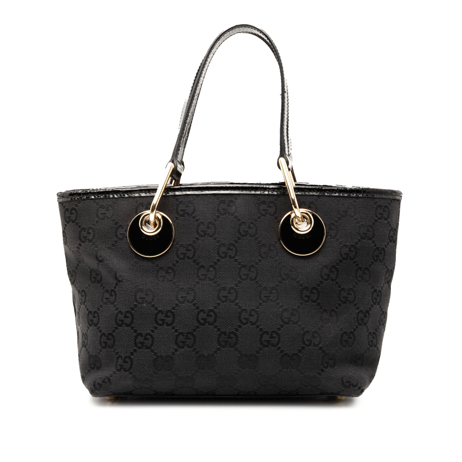 Gucci GG Canvas Eclipse Handbag Black Leather Trim (1 of 7)