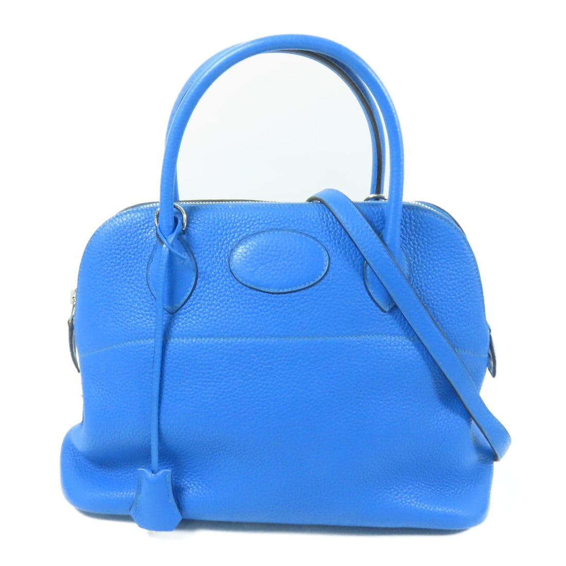 HERMES Bolide 31 2way Shoulder Bag Clemence Leather Bleu Zanzibar: HERMES Bolide 31 2way Shoulder Bag Clemence Leather Bleu Zanzibar Introducing the HERMES Bolide 31 2way Shoulder Bag, crafted from premium Clemence leather in a stunning Bleu Zanzibar hue. This stylis