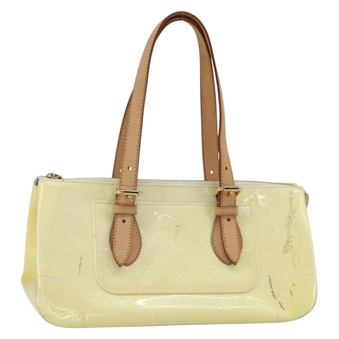 Rosewood Avenue Yellow Patent Leather Bag by Louis Vuitton: Rosewood Avenue Yellow Patent Leather Bag by Louis Vuitton This Louis Vuitton Rosewood Avenue handbag features a yellow Monogram Vernis patent leather exterior. Designed for women, the bag is crafted
