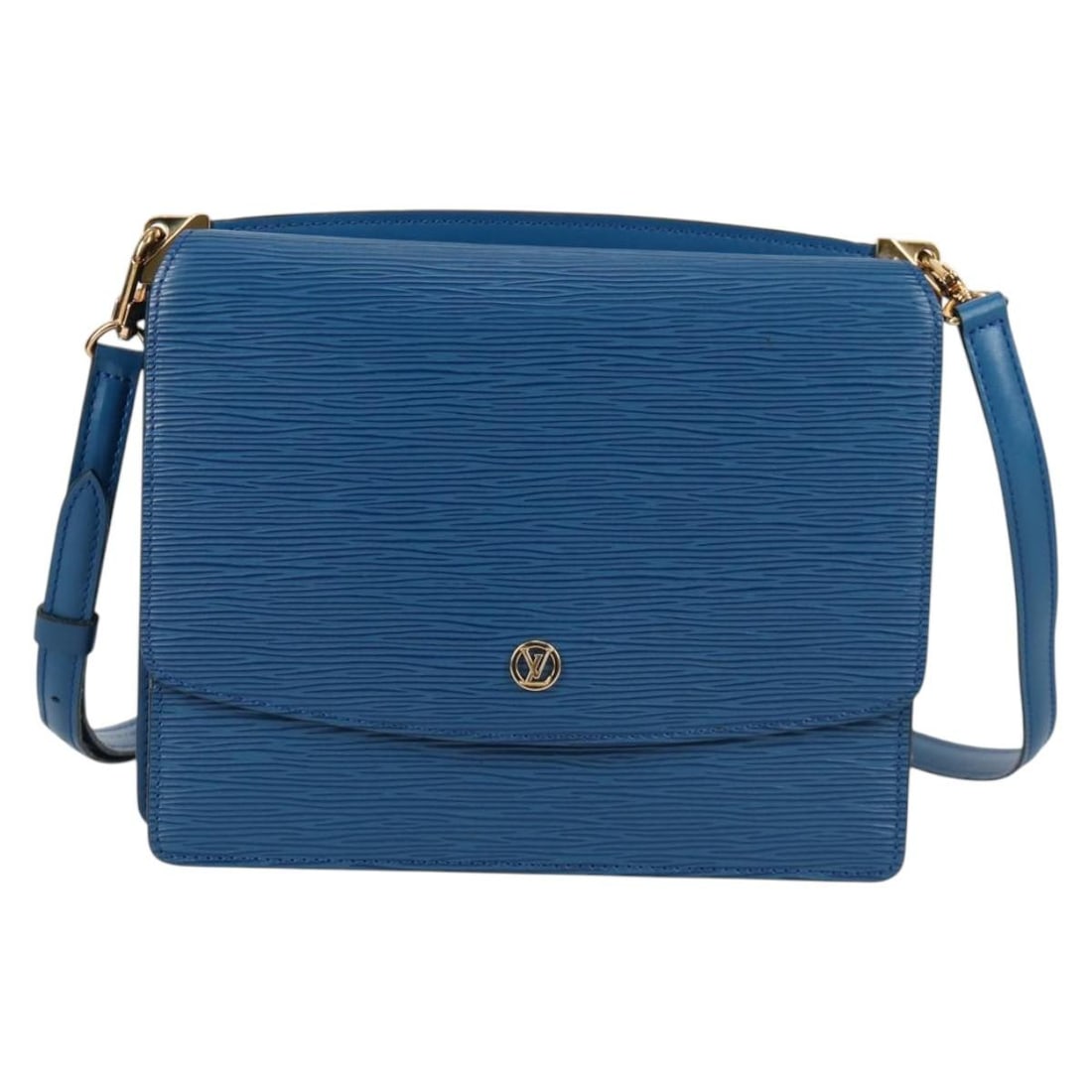 Grenelle Blue Leather Shoulder Bag by Louis Vuitton: Grenelle Blue Leather Shoulder Bag by Louis Vuitton The Louis Vuitton Grenelle Shoulder Bag is crafted from blue Epi leather and designed for women. It features a structured silhouette with a shoulder