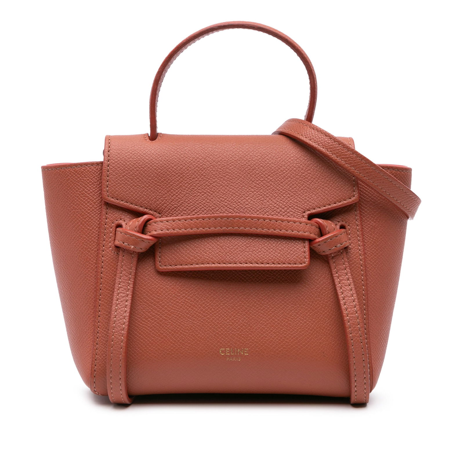 Celine Pico Leather Belt Bag in Orange with Detachable Strap (1 of 8)