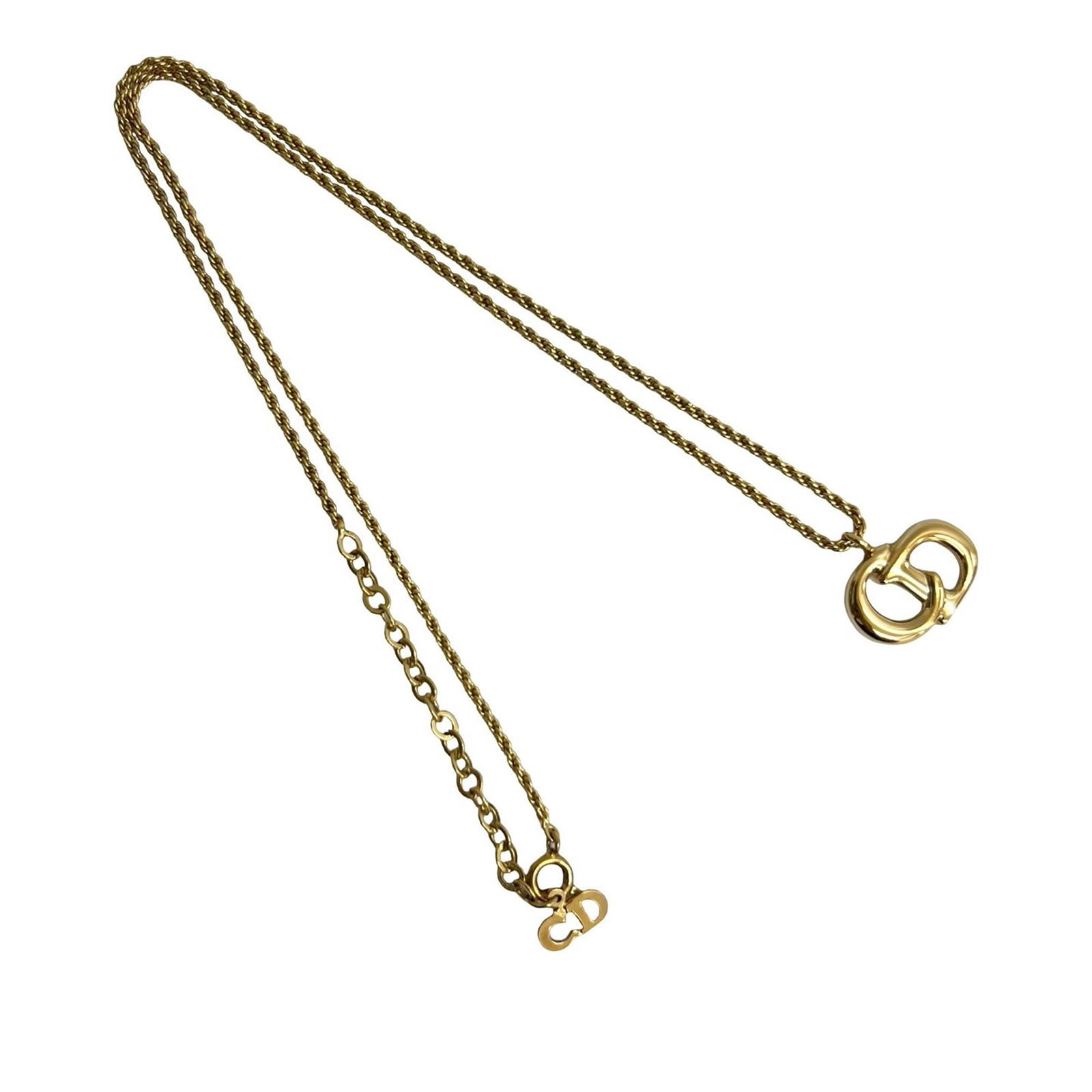 Gold Plated Pendant Necklace with CD Logo by Dior (1 of 5)